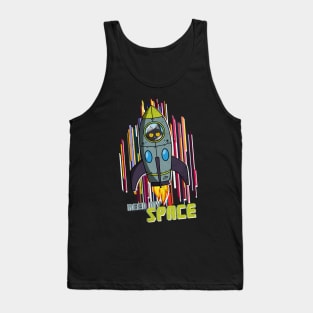 Space Astro Rocket cat; Need My Space Tank Top